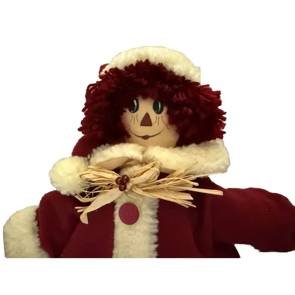 Raggedy Ann Folk Country Santa Clause‎ Suit Christmas Floppy Doll